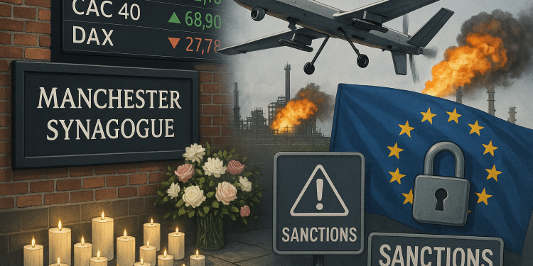 Europe bulletin: Manchester synagogue attack aftermath, stocks close higher