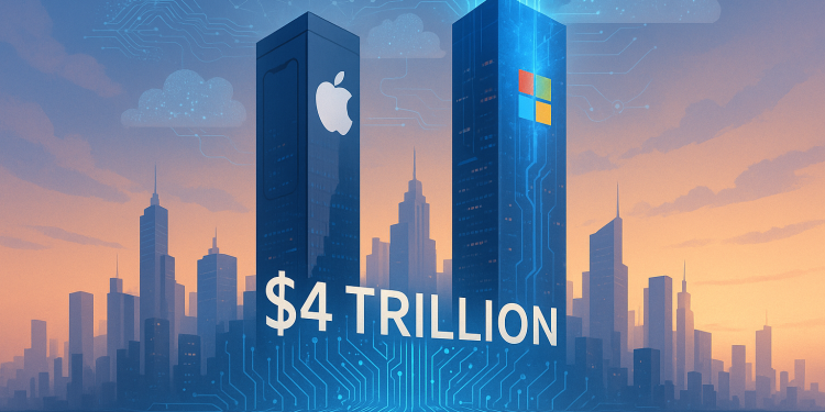 Apple vs Microsoft stock as both hit $4.0 trillion market cap