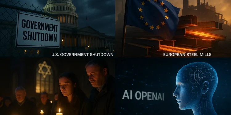 Evening digest: Trump sees ‘opportunity’ in shutdown, Manchester Synagogue attack