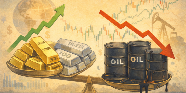 Commodity wrap: gold exceeds $5,100, silver tops $112, oil prices dip